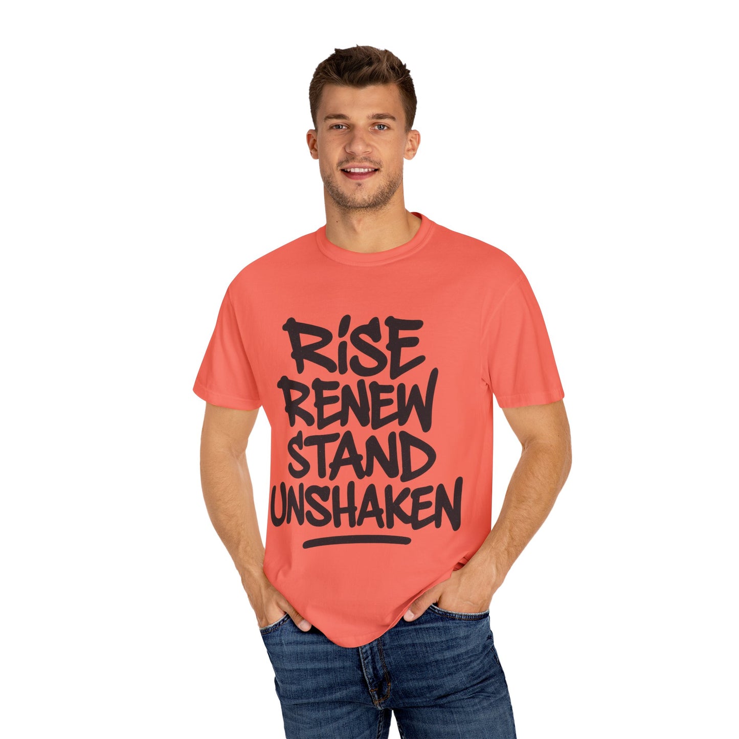 Inspiration T-Shirt: Rise Renew Stand Unshaken