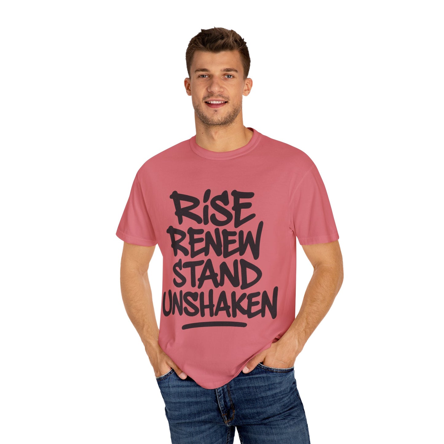 Inspiration T-Shirt: Rise Renew Stand Unshaken