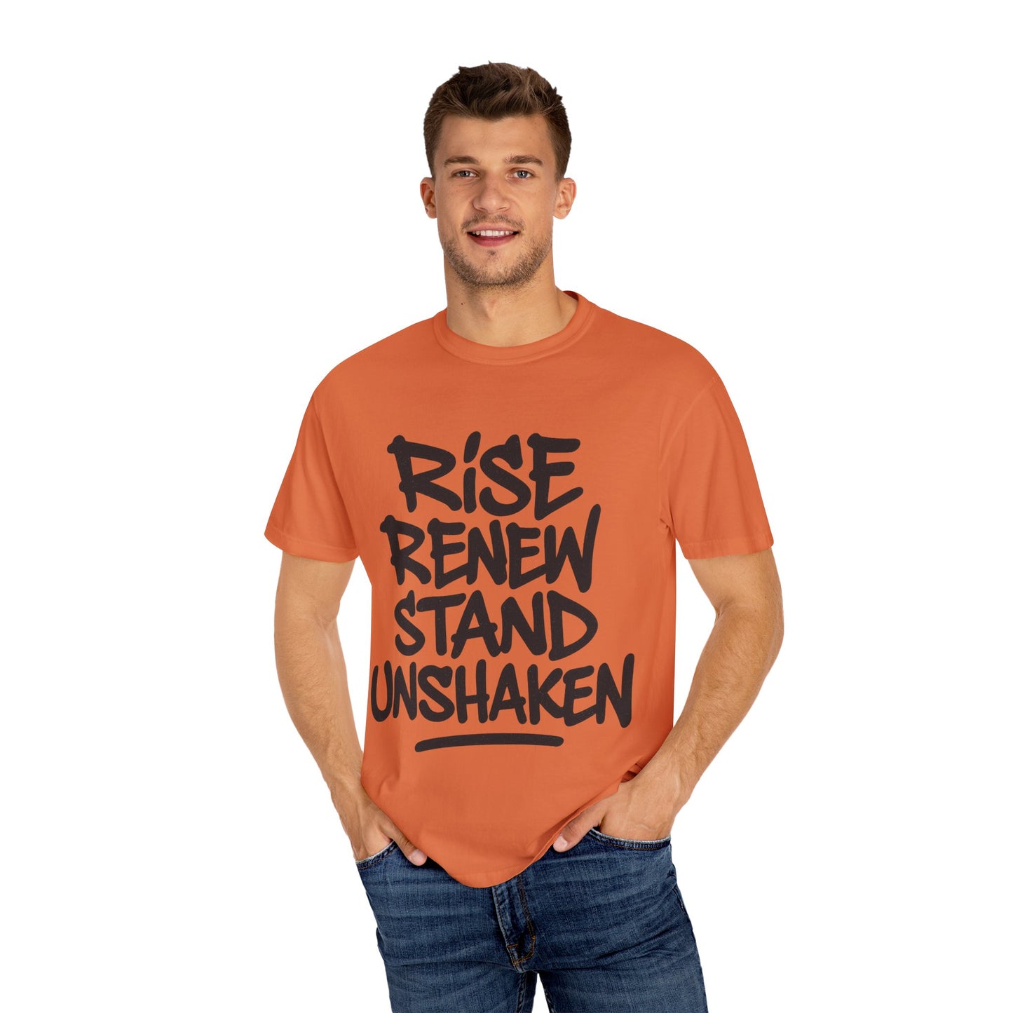 Inspiration T-Shirt: Rise Renew Stand Unshaken