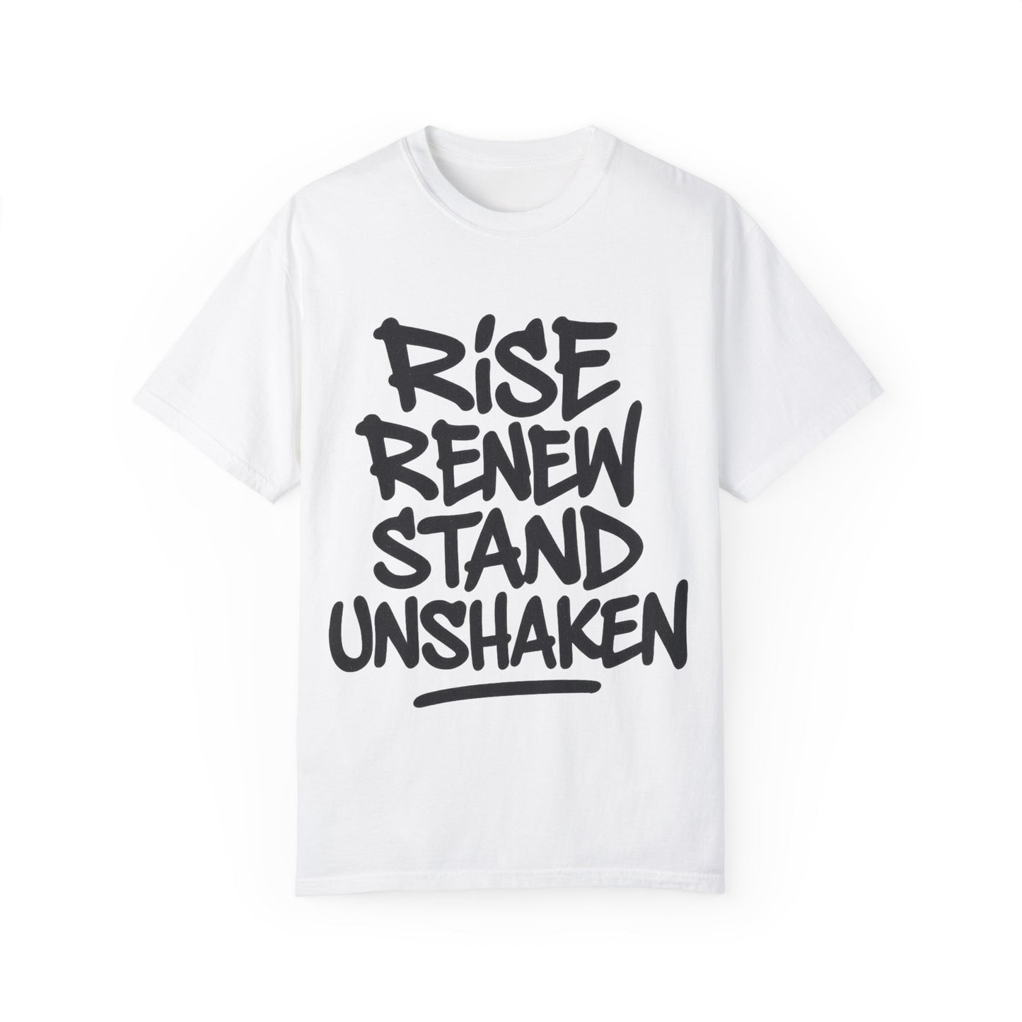 Inspiration T-Shirt: Rise Renew Stand Unshaken