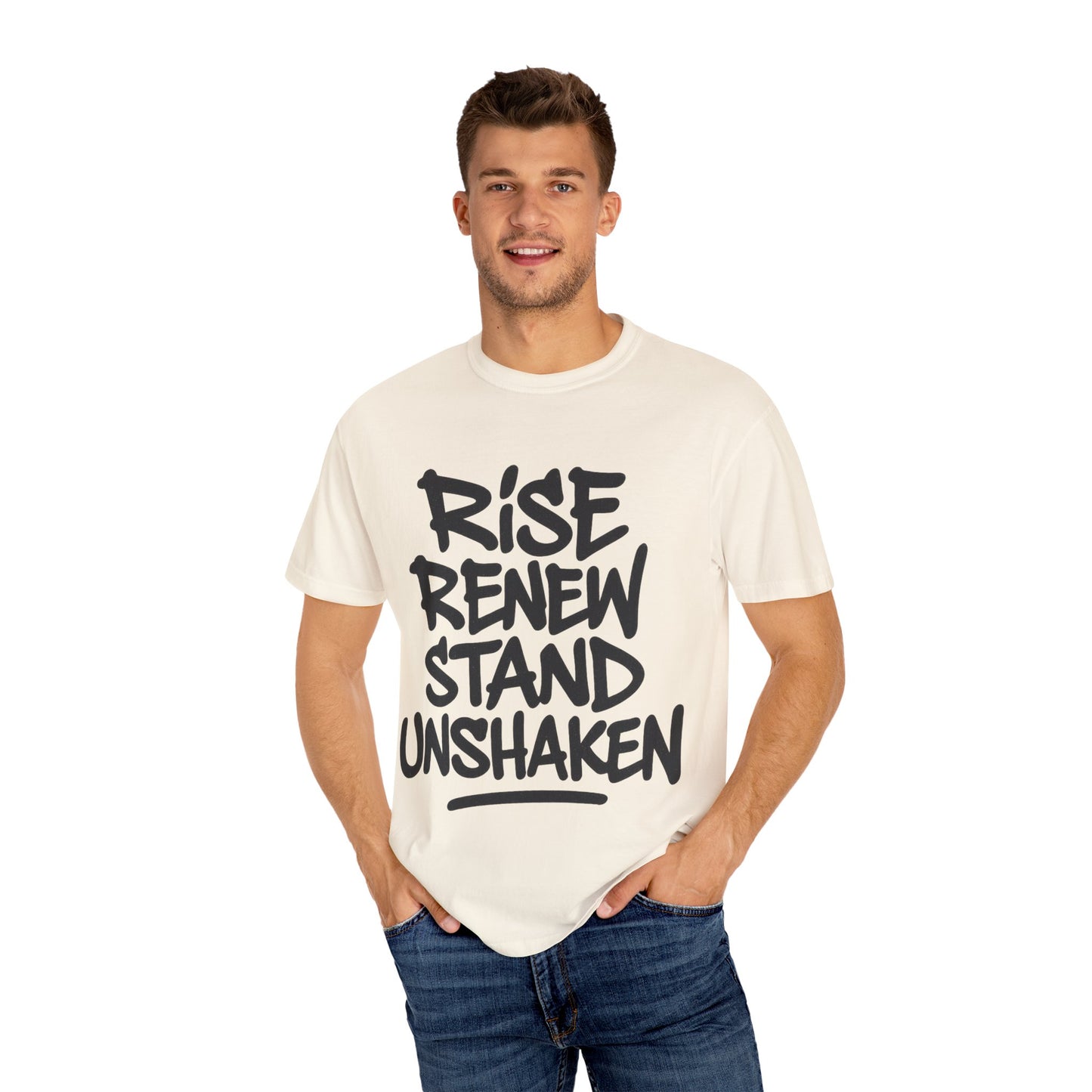 Inspiration T-Shirt: Rise Renew Stand Unshaken