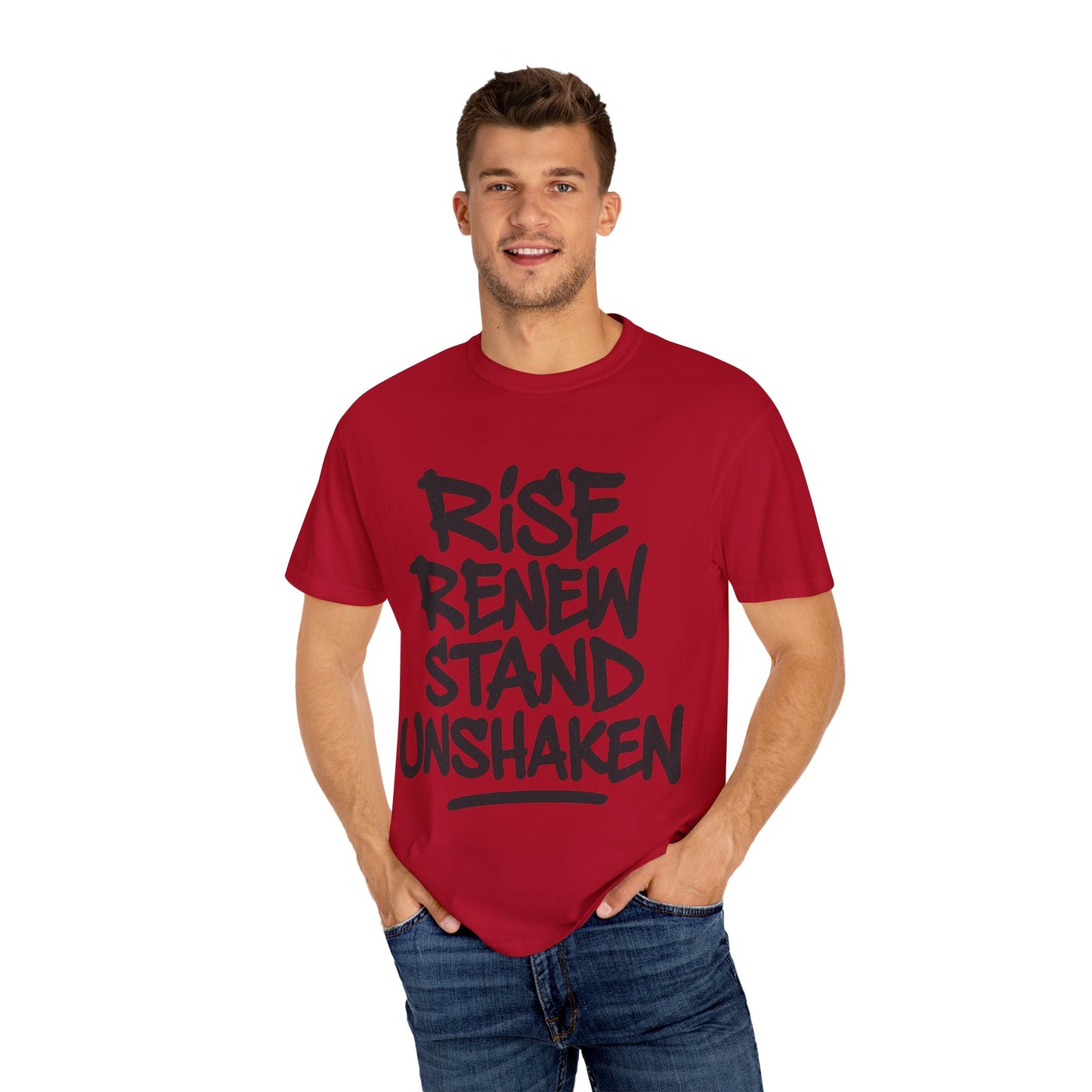 Inspiration T-Shirt: Rise Renew Stand Unshaken