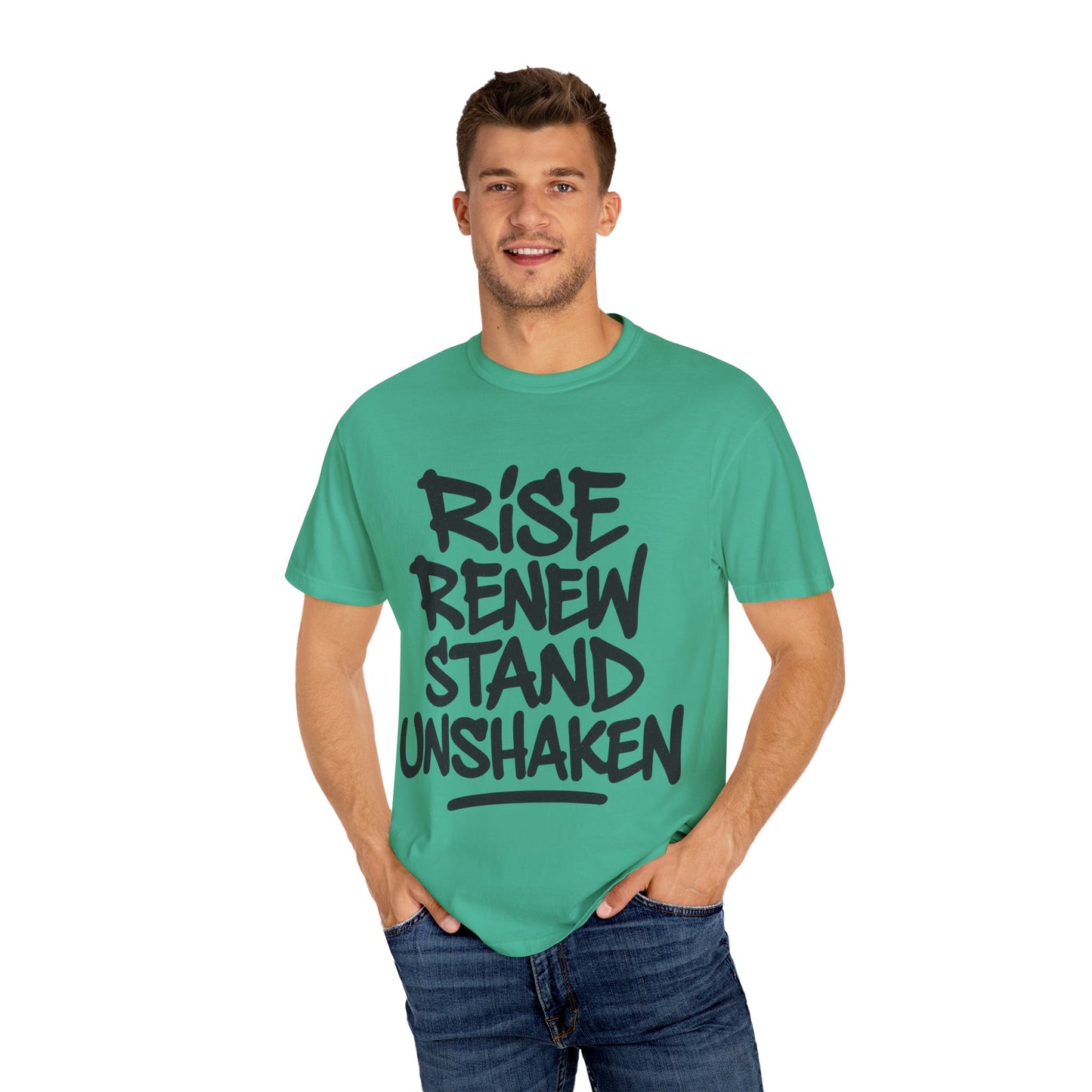 Inspiration T-Shirt: Rise Renew Stand Unshaken