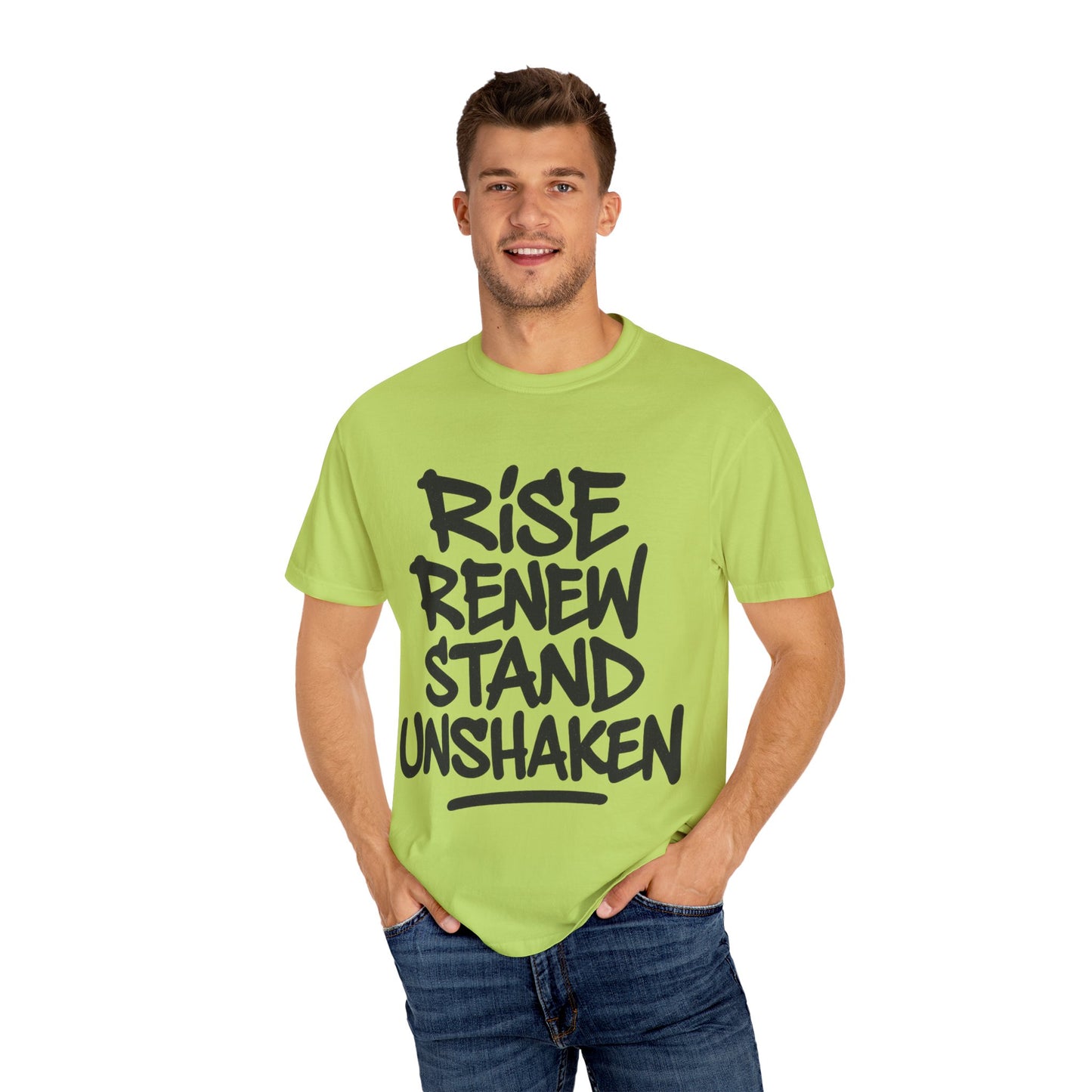 Inspiration T-Shirt: Rise Renew Stand Unshaken