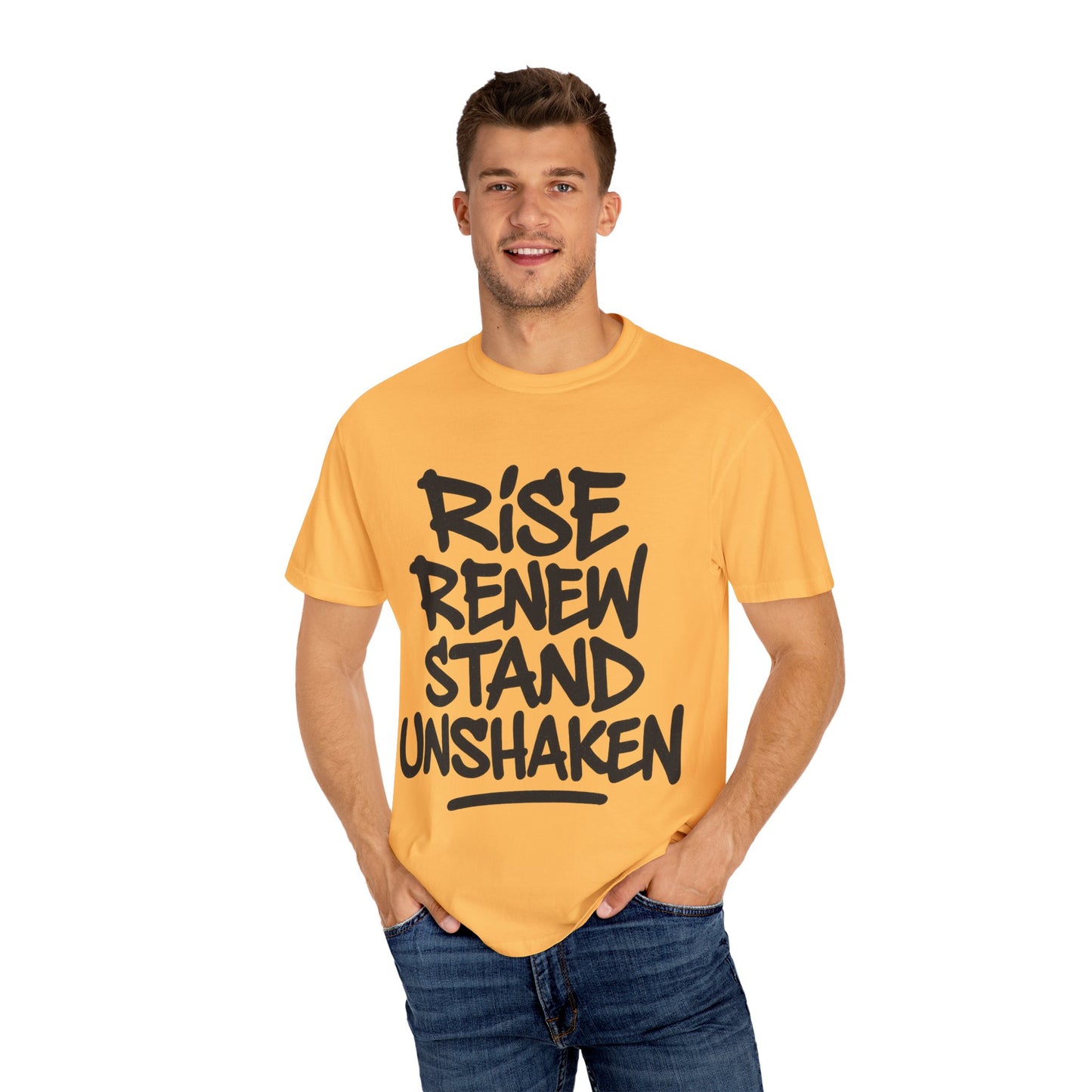 Inspiration T-Shirt: Rise Renew Stand Unshaken